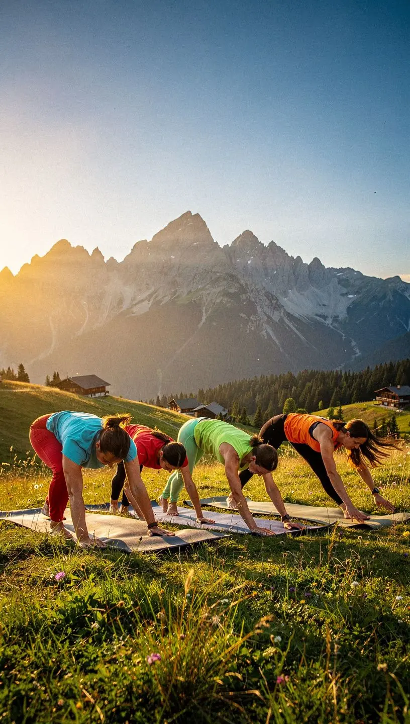 Trener prowadzący zajęcia jogi dla sportowców na boisku.