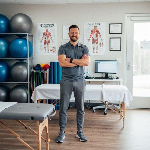 Zajęcia jogi z użyciem sprzętu, takiego jak bloki i paski, dla sportowców.